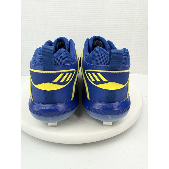 Adidas Icon V Bounce Mens Size 12 Baseball Softball Metal Cleats Blue Yellow NEW - Picture 5 of 11